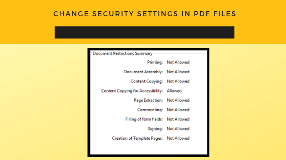 change security in PDF files